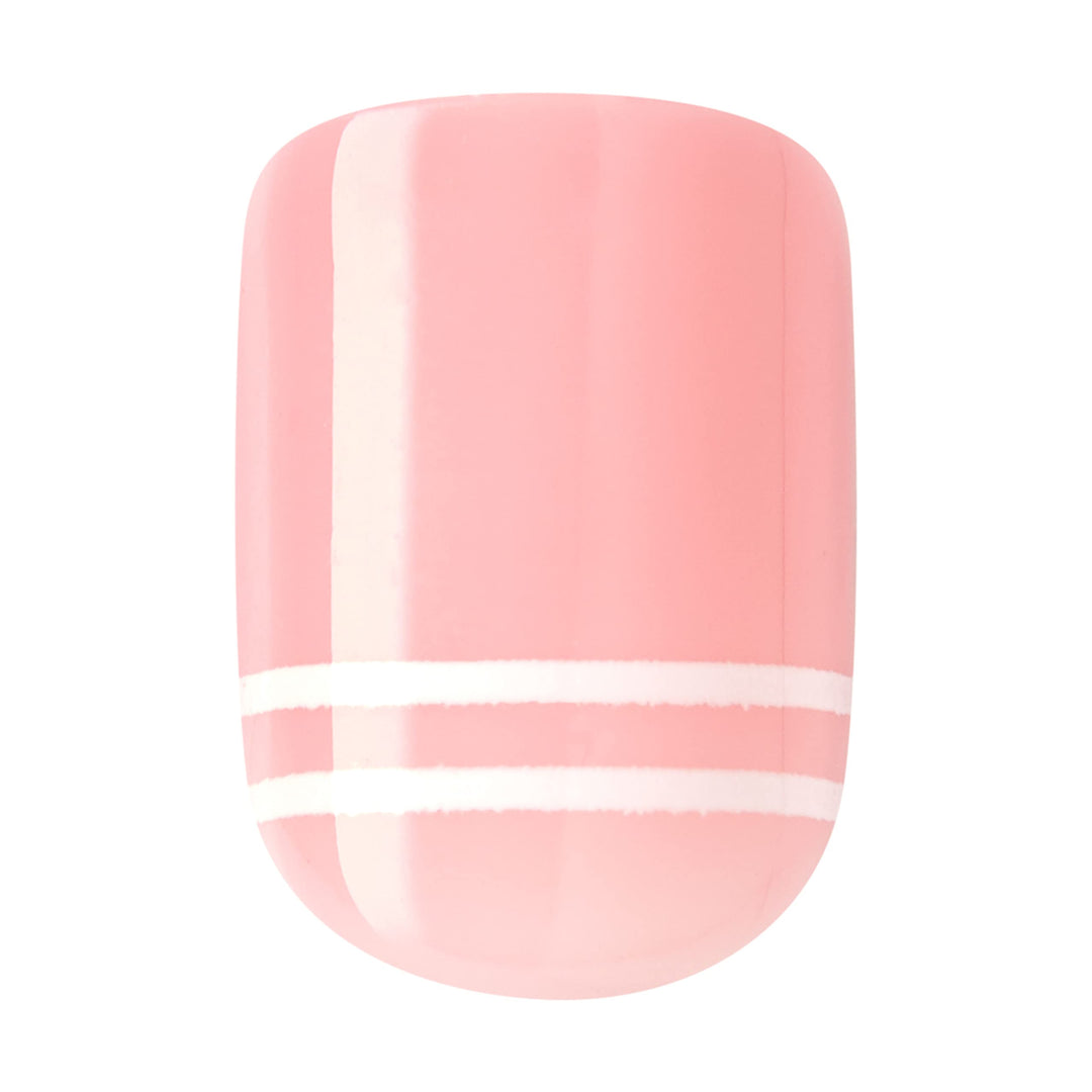 KISS Press-On Nails Petite Length False Nails Manicure Set, ‘Timeless Day’, 30 Chip-Proof, Smudge-Proof Fake Nails