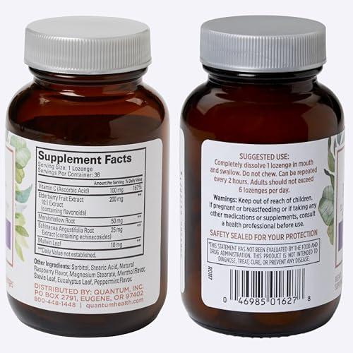 Health Elderberry+ Lozenges|Raspberry|Provides Powerful Immune Support|Formulated with Echinacea and Vitamin C|36 Count