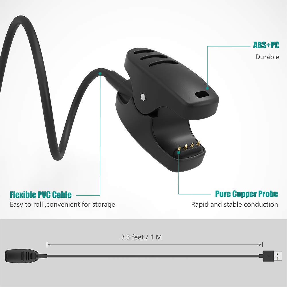 Charger Compatible with Suunto 3 Fitness,Suunto 5, Traverse, Kailash, Spartan Trainer, Ambit 1 2 3 - USB Charging Cable 100cm - Smartwatch Accessories