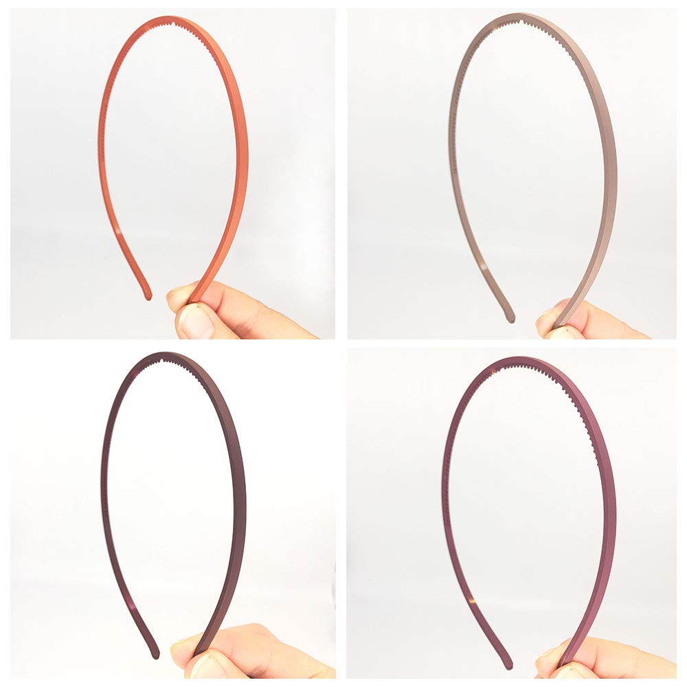 13pcs Thin Headbands for Girls Women 4mm Skinny Plastic Headbands with Teeth Simple Hard Headband For Teen Girls Kids Lady