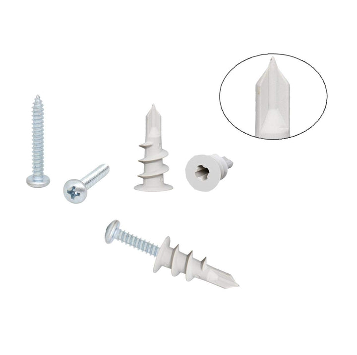 Self Drilling Drywall Plastic Anchors with Screws, Expansion Screws 56 Pieces (28 Pairs)