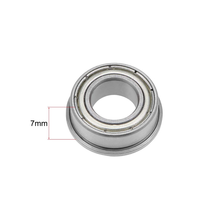 F63800ZZ Flange Ball Bearing 10x19x7mm Shielded Chrome Bearings 5pcs