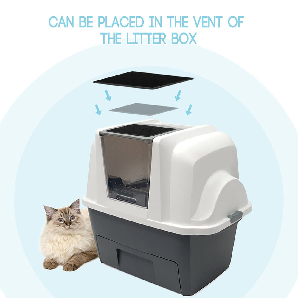 8PCS Carbon Filters Cat Litter Boxes Filters Litter Box Liner Replacement Filters for Cat Litter Boxes Odor Control (Black)