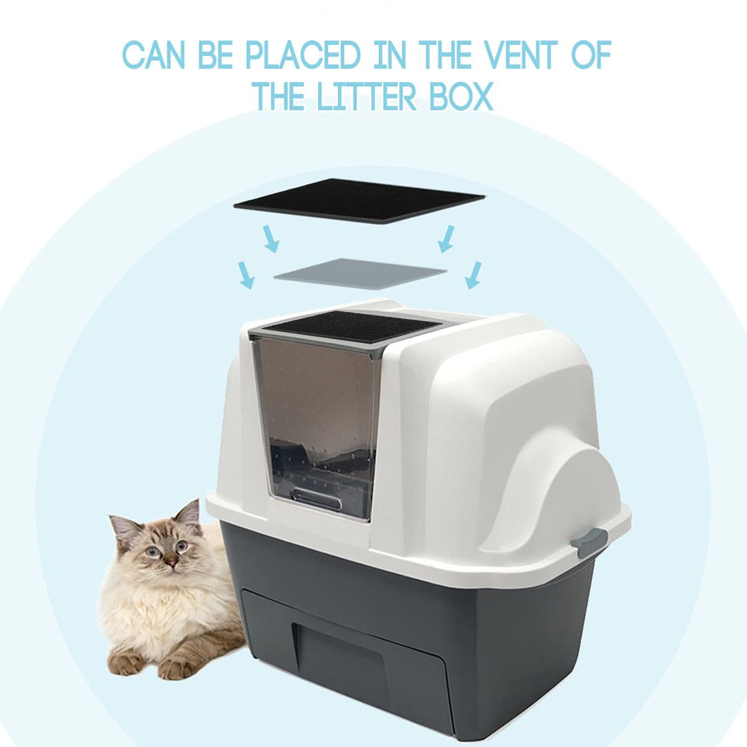 8PCS Carbon Filters Cat Litter Boxes Filters Litter Box Liner Replacement Filters for Cat Litter Boxes Odor Control (Black)