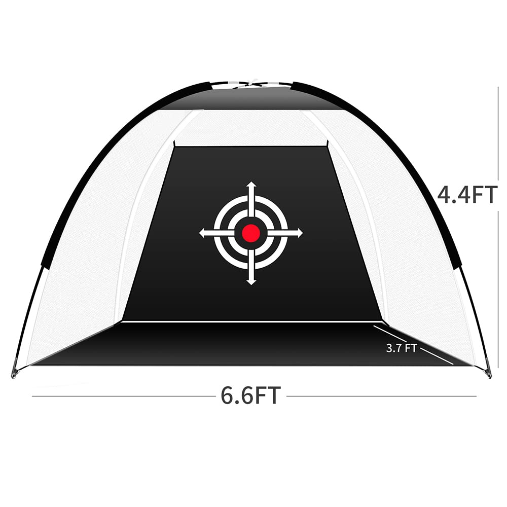 Golf Practice Net Golf High Impact Net Golf Hitting Net with Target Golf Training Aids for Backyard Driving Range (Black, 6.6FT)