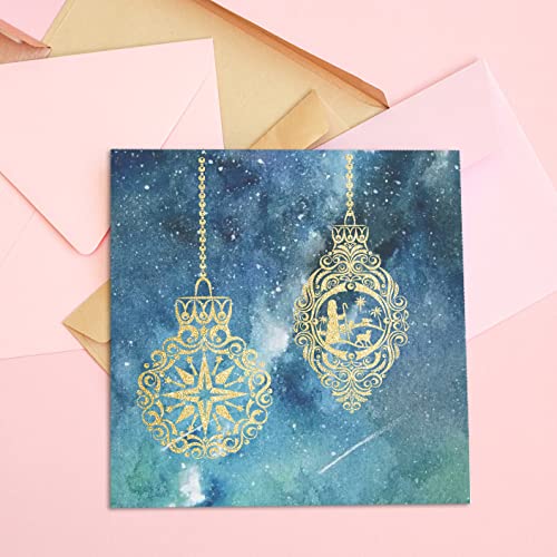 Christian Nativity Clear Stamps for Card Making Scrapbooking DIY Decorations, Religious Lace Ornaments Clear Stamps for Embossing Album Crafts Christmas Décor