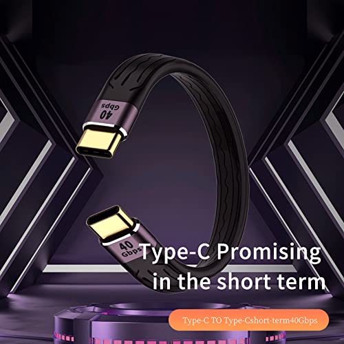 USB C Extension Cable(0.4Ft), Short USB-C Male to Female Flexible Cable Support Thunderbolt 4/3,USB4, PD 100W,8K/4K Video,40Gbps Date Transfer for External SSD, EGPU, Docking,MacBook,Phone