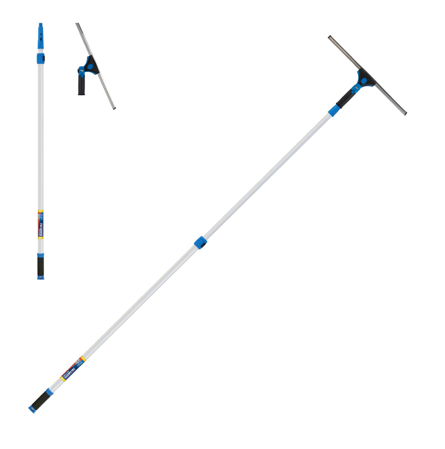 Unger Professional 18” Grip Swivel Window & Glass Squeegee & 8’ Connect & Clean Pole – 180-Degree Pivoting Handle with Lock, Cleaning Supplies, Squeegee for Window Cleaning
