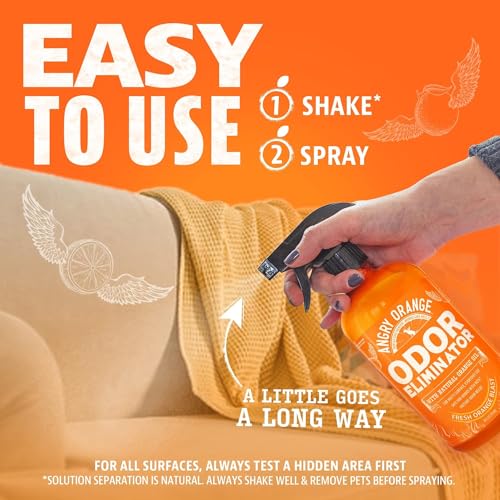 Pet Odor Eliminator for Dog and Cat Urine, Carpet Stains, and Strong Smells – Citrus Cleaner with Natural Orange Oil – 24 oz