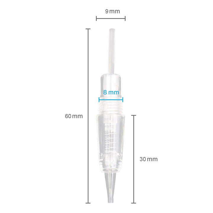 Row 5F Tattoo Needles and Caps for Permanent Makeup Set Eyebrow Tattoo Tips Microblading Pen (Pack of 10)