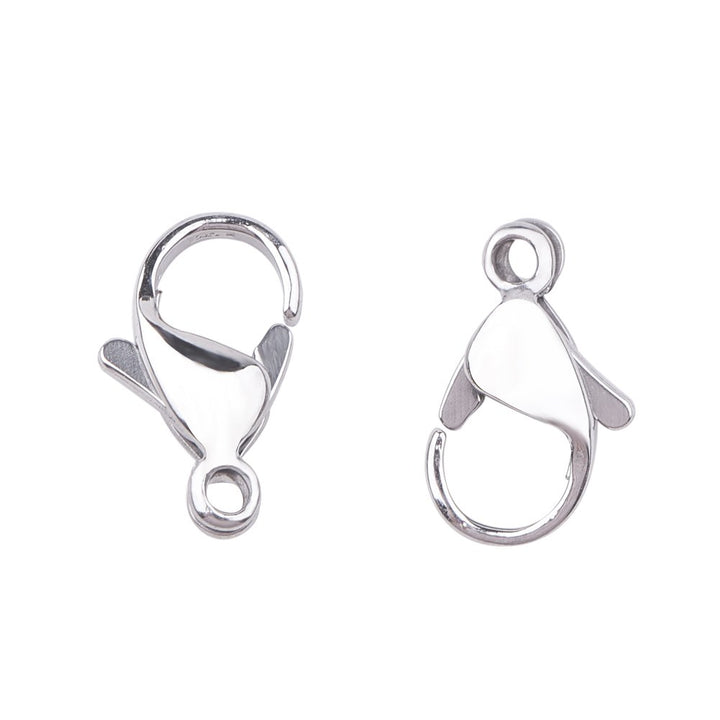100pcs Lobster Claw Clasps Grade A 304 Stainless Steel Jewelry Lobster Clasp Fastener Hook Clasps for Necklaces Bracelet Jewelry Making 12x7mm