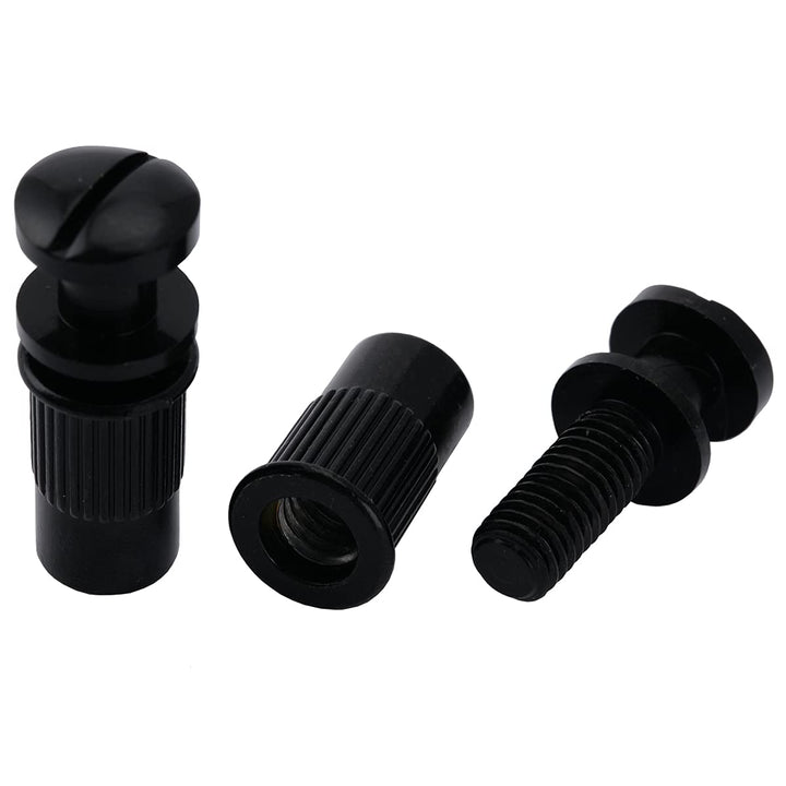 Pro M8 Metric Wraparound Bridge Mounting Studs and Inserts Bushings for Epiphone Les Paul Style Electric Guitar, Black (Set of 2)