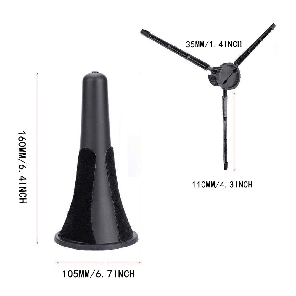 Black Portable Trumpet Stand Holder Metal Tripod Holder Stand Foldable - 6.7 x4.5