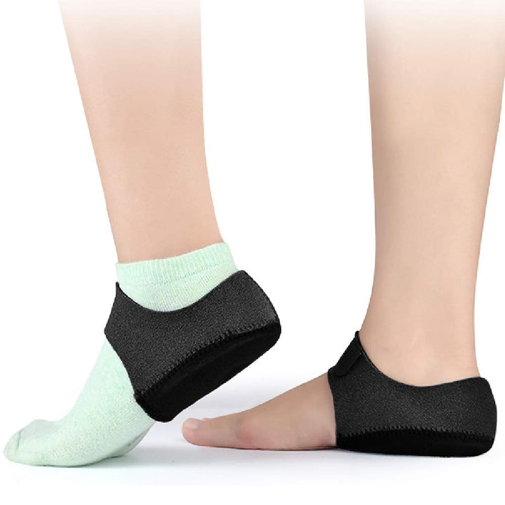 Heel Protectors,Heel Cups for Plantar Fasciitis Heel Pain Relief Protectors for Heel Spur, Cracked Heels, Achilles Tendonitis, Heel Support Sleeves Seat Wraps Heel Sleeve Pads Cushion (Black)