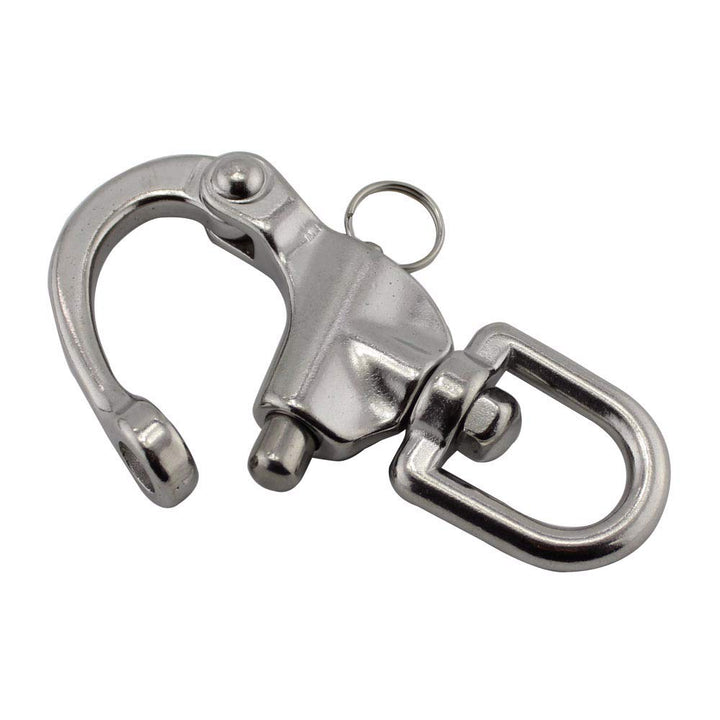 NRC&XRC Pair 5IN(128mm) Jaw Swivel Eye Snap Shackle Quick Release Bail Rigging Sailing Boat Marine Stainless Steel Clip Pair