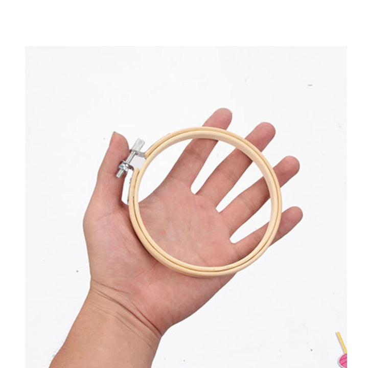 6 Pieces Embroidery Hoops Adjustable Bamboo Circle,Cross Stitch Hoop Ring Bulk Wholesale for DIY Craft Wedding Decoration (10 inch)