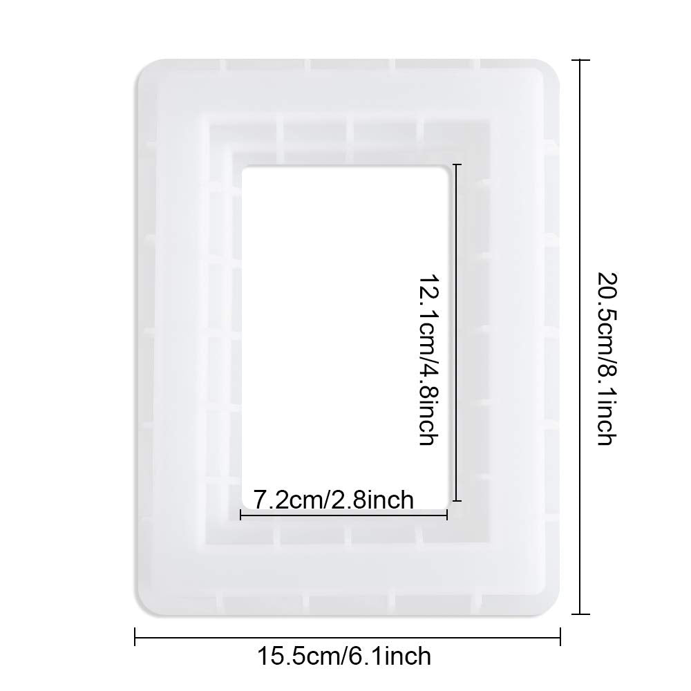 Silicone Resin Mold Photo Frame,Rectangle Picture Frame Silicone Molds for Casting, Epoxy Resin Mould Personalized Photo Frame Mold for DIY Crafts Home Table Decor Handmade Gifts