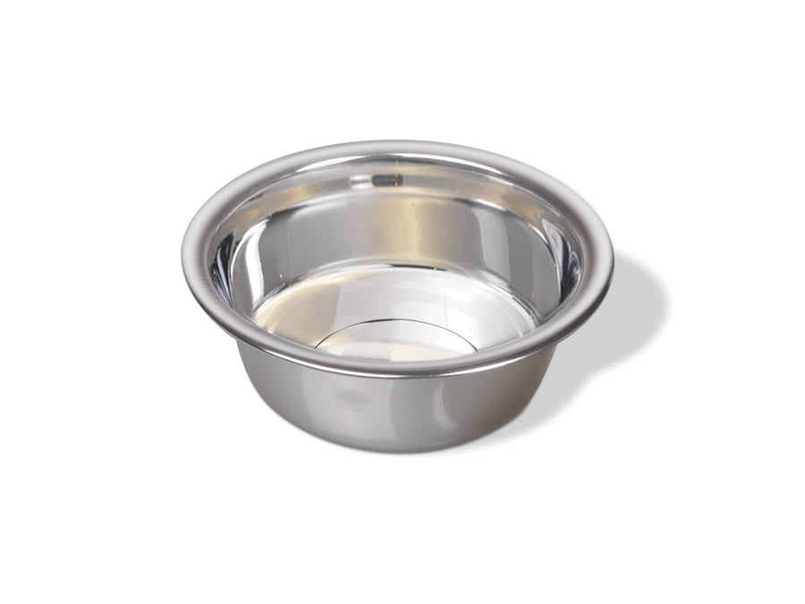 Pets Medium Lightweight Stainless Steel Dog Bowl, 32 OZ Food And Water Dish, Natural