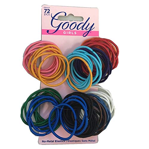 Goody - Ouchless No Metal Gentle Elastics, Assorted Colors, 72 pack