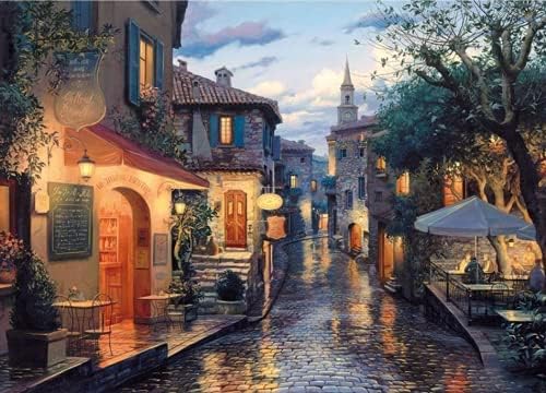 Boho Town Stamped Cross Stitch Kits Full Range of Embroidery Needlework Starter Kits for Adults DIY Kit - Art Scene Holiday Gift (Paris Street Cafe 16 x 20 inches or 40 x 50cm Cross-Stitch Patterns)