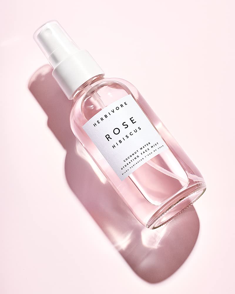 Rose Hibiscus Coconut Water Hydrating Face Mist – Natural Dewy Glow, Organic Rose Water + Vegan Hyaluronic Acid, Plant-Based, Vegan, Cruelty-Free, 4 oz