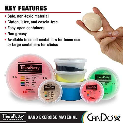 Theraputty Plus Hand Exercise Putty for Rehabilitation, Exercises, Hand Therapy, Hand Strengthening, Stress Relief - Red 4 oz Soft