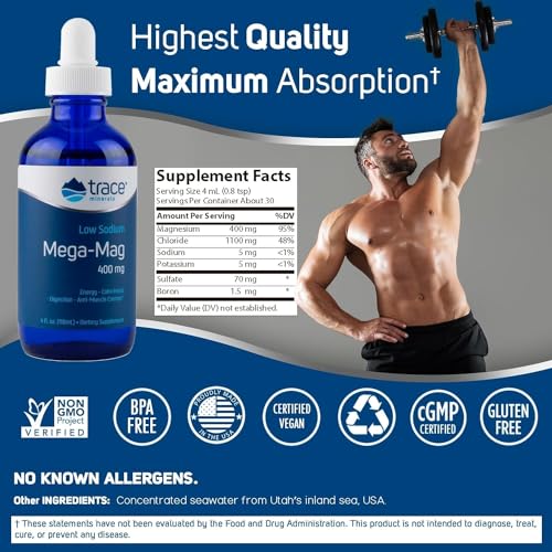 Mega-Mag - Liquid Energy Support Supplement with Magnesium & Chloride - Healthy Bone & Muscle Function Support Formula - Supplement to Support Nerve Health - 4 fl oz (30 Servings)