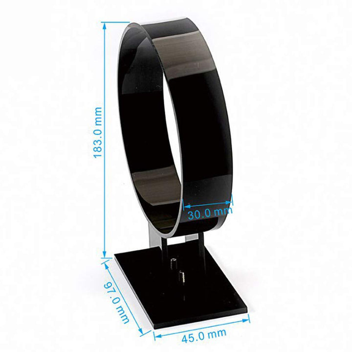 2 Pieces Acrylic Headband Display Stand Single Headband Holder Hairband Display Stand Hair Hoop Holder Acrylic Headband Organizer, Black