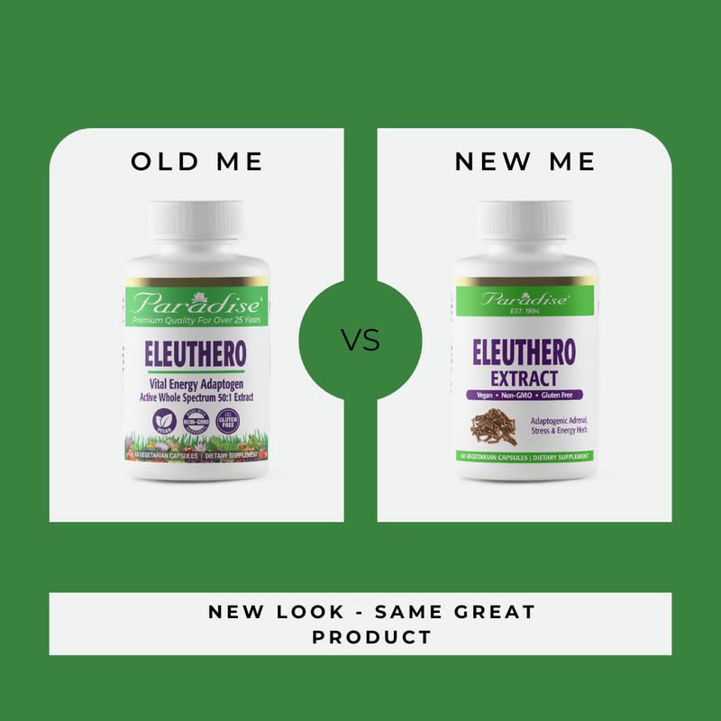 Eleuthero Root Extract, Adaptogen Supplement, Super Potent, Ultra Pure, Vegan, Non GMO, 120 Vegetarian Capsules