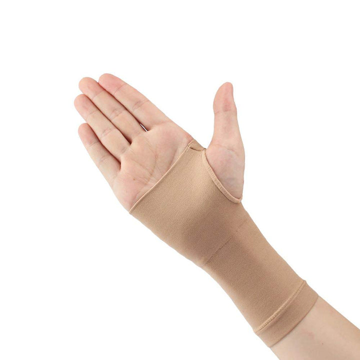 1 Pair Black/Skin Thin Hand Braces Wrist Support Compression Sleeve for Carpal Tunnel Men Women (M, Skin)
