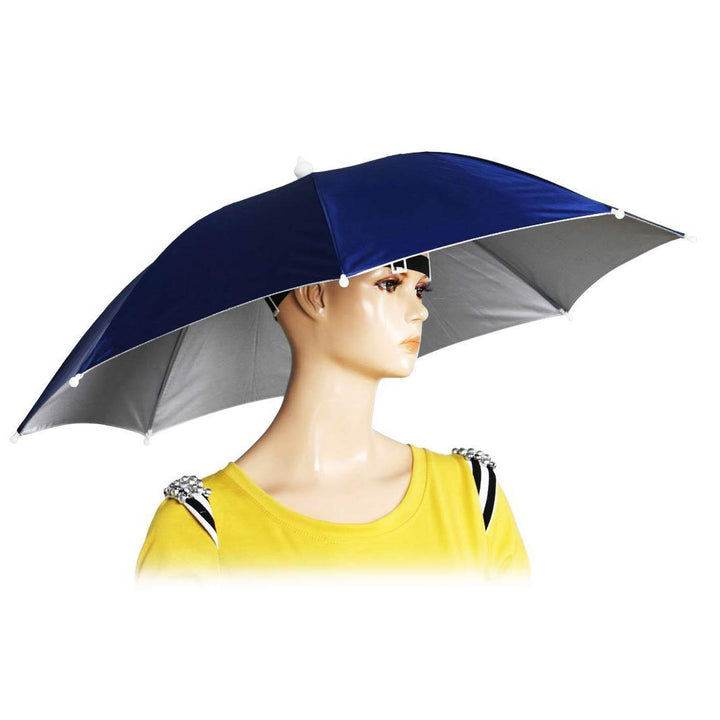 26 Diameter Fishing Headwear Umbrella Hat Dark Blue