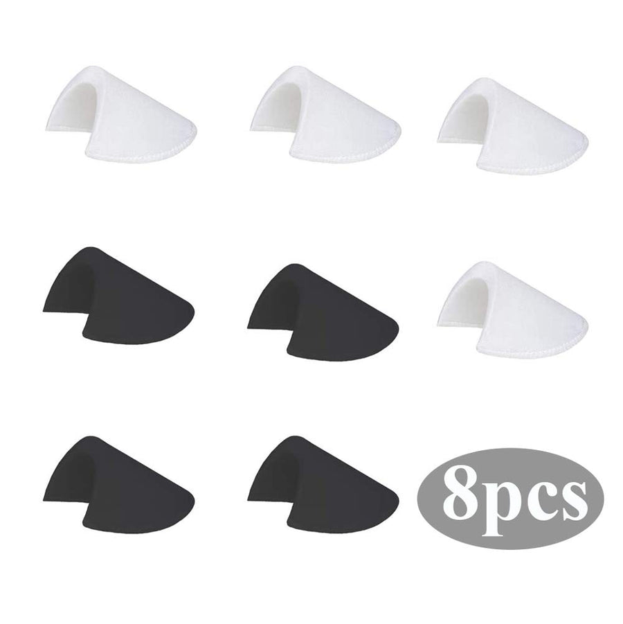 4 Pairs Shoulder Pads Sewing Foam Polyester Pads Sponge Shoulder Pad Set-in Shoulder Pads Foam Knitwear Pads for Women/Men Blazer Coat Clothes Sewing Accessories (2 Pairs White and 2 Pairs Black)