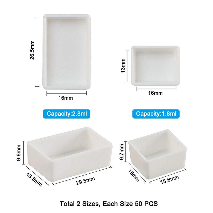 100pcs Watercolor Paint Pans(50pcs Full Pans, 50pcs Half Pans) White Plastic Empty Paint Pans for DIY Watercolor Oils or Acrylics Painting Travel Tin Case Palette Art Drawing