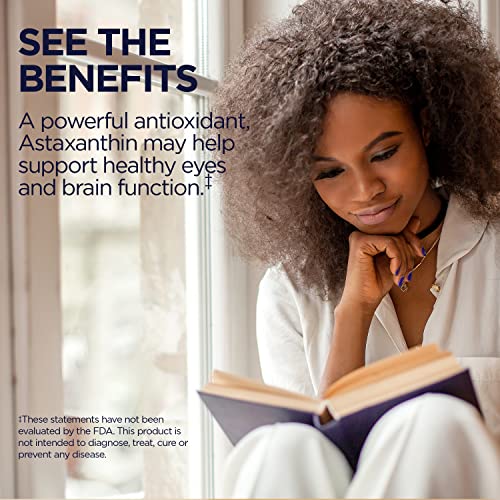 Astaxanthin 10mg, Powerful Antioxidants Supplement, Eye Health and Brain Supplement, From Natural Plant Source, Non-GMO, Vegan, Gluten Free, 30 Servings, 60 VegCaps