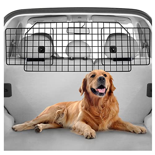 Dog Car Barrier for SUVs, Adjustable Large Pet Gate, Universal-Fit Divider Cargo Net, Heavy-Duty Wire Mesh Dog Barrier SUV, Van Vehicles Subaru Car Accessories Safety Travel, Standard Model