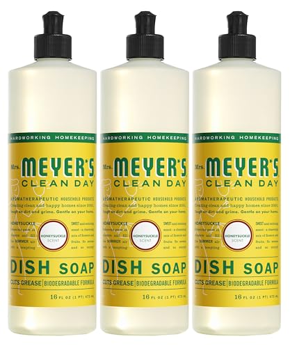 Liquid Dish Soap, Biodegradable Formula, Honeysuckle, 16 fl. oz - Pack of 3