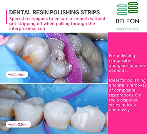 Dental Polishing Strips - Tooth Polisher Dental File for Teeth Sanding Grinding Deep Teeth Cleaning Tool Tooth Polish Abrasive Strip Oral Care Cleaning Tool - Medium 1 Roll 4mm x 6M