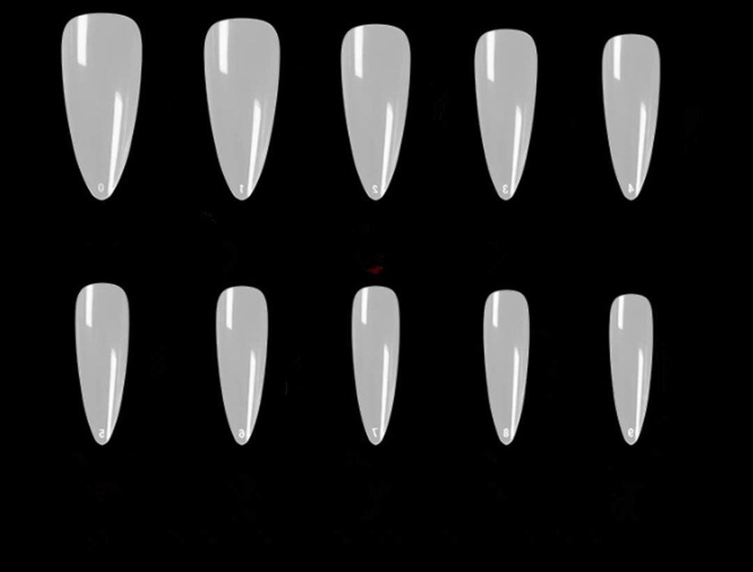 YIMART 500pcs/pack Stiletto False Nails Clear Long Almond False Nail Tips Oval Stiletto Sharp Full Nail tips Acrylic UV Gel Full Cover Nail Art Tips For Decoration Nails Salon (Clear Long Almond)