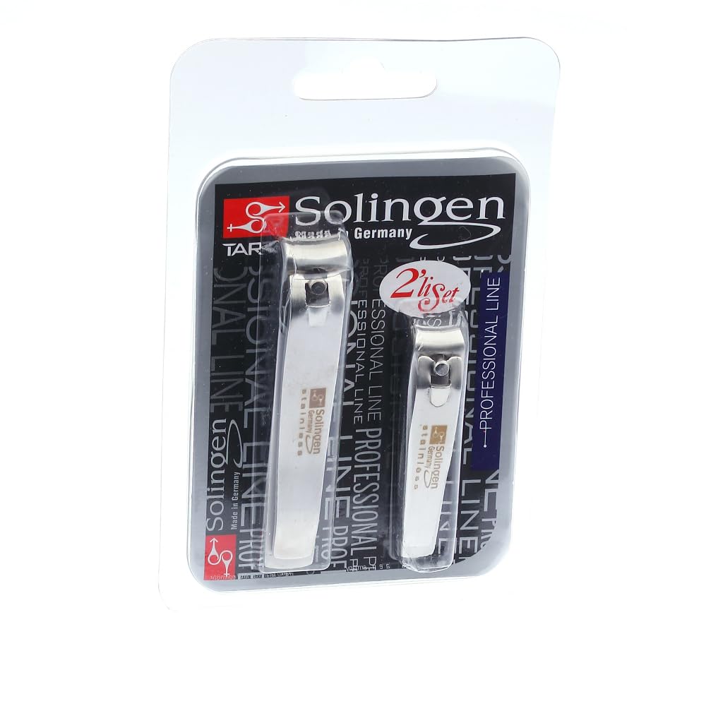 Nail Clippers | 2 Pcs Professional Sharp Tools Set | Stainless Steel Metal Made in Germany | Kit for Manicure & Pedicure ToeNail FingerNail Care For Women Mens and Baby