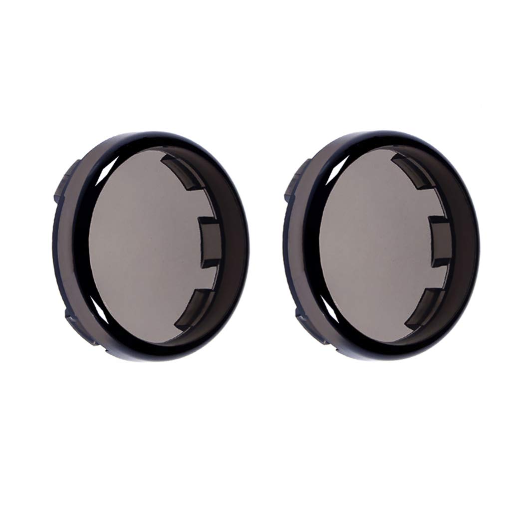 Smoke Bullet Turn Signal Light Lens Covers Compatible for Harley Davidson Touring Dyna Softail Sportster Electra Street Road Glide Road King Fatboy Heritage 1986-2019