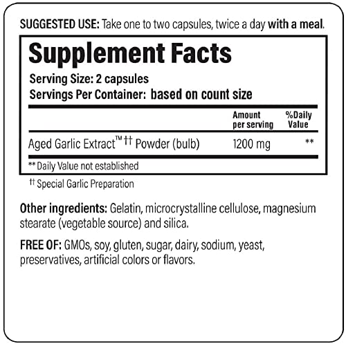 Aged Garlic Extract Cardiovascular Extra Strength Reserve Capsules