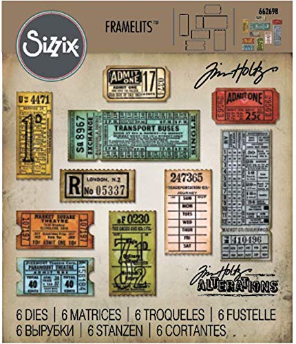 , Multi Color, Thinlits Die Set , Ticket Booth by Tim Holtz, 6 Pack, One Size