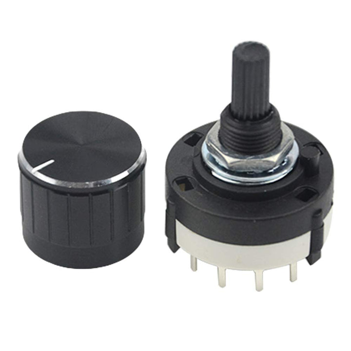 3 PCS RS26 4P12T 4 Pole 12 Position Selectable Band Selector Rotary Switch with Knob