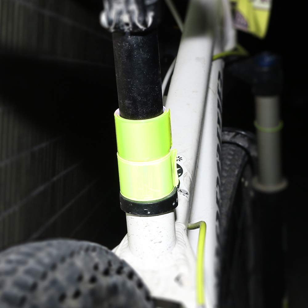 Reflective Bands, Reflective Slap Bracelet, Reflective Wristband High Visibility Reflectors, for Night Run, Night Cycling, Night Working. 12PCS Yellow