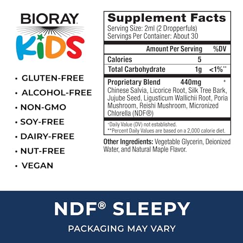 Kids NDF, Maple - 2 fl oz - Through The Night - Non-GMO, Vegan, Gluten Free - 1-2 Month Supply