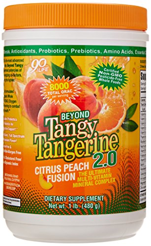 Beyond Tangy Tangerine 2.0 Citrus Peach Fusion Multi-Vitamin & Mineral Complex - Made with Natural & Whole Foods | 8,000 ORAC (3 Canisters)