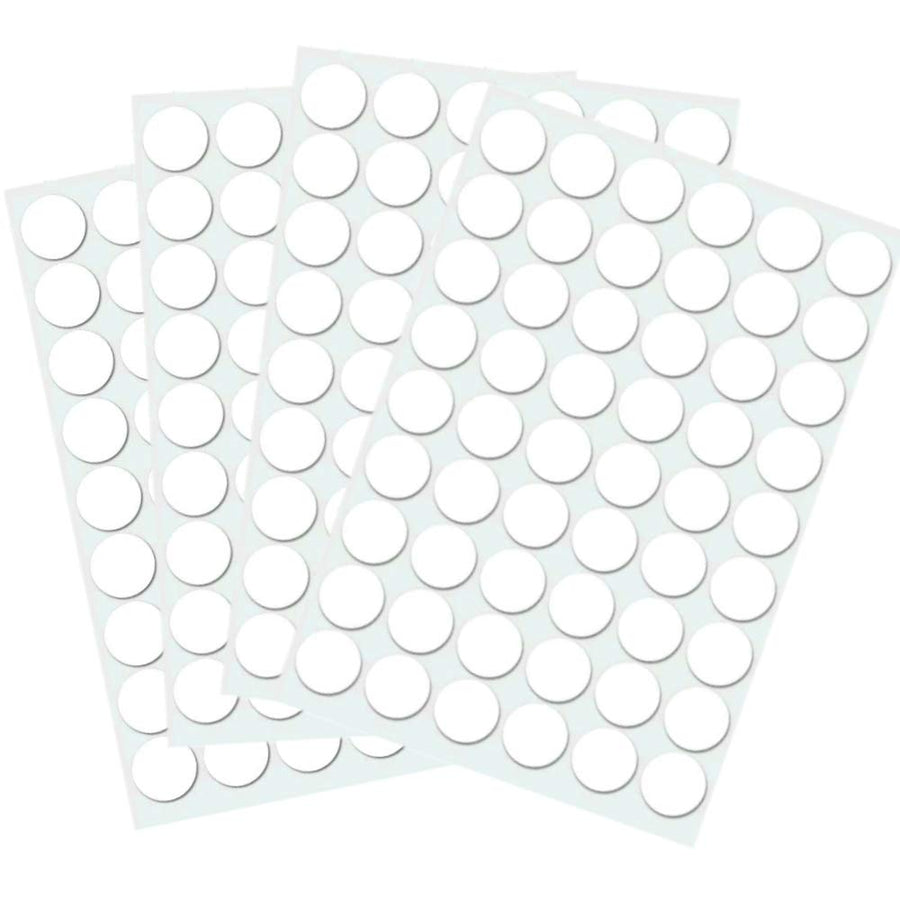 Self-Adhesive Screw Hole Stickers, 384pcs-0.59inch/15mm Self-Adhesive Screw Covers Caps Dust Proof Sticker for Wood Screw-White (384pcs-0.59inch/15mm)
