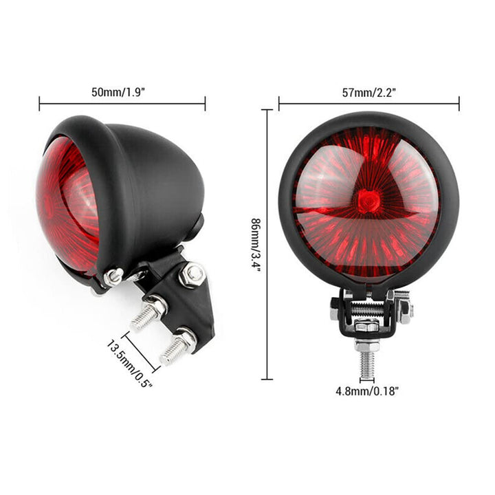 Motorcycle Tail Light Red 8 LED Stop Lamp Compatible With Chopper Bobber Cafe Racer Bike