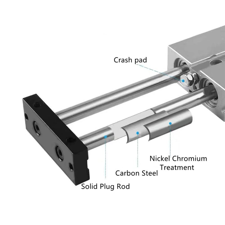 Heavy Duty 10mm Bore, 25mm Stroke, Double-Rod Aluminum Pneumatic Air Cylinder, Dual Shaft Air Pneumatic Cylinder, TN10-25