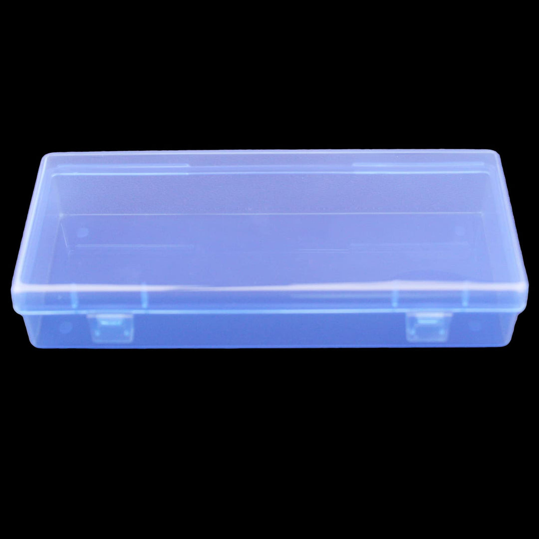 6 Pieces Rectangular Empty Mini Clear Plastic Organizer Storage Box Containers with Hinged Lids (Blue, 6.1 x 2.6 x 1.2 inch)